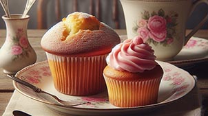Un muffin y una magdalena